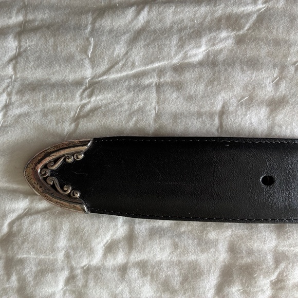 Vintage Brighton Black Leather Belt Sz M - Picture 5 of 6